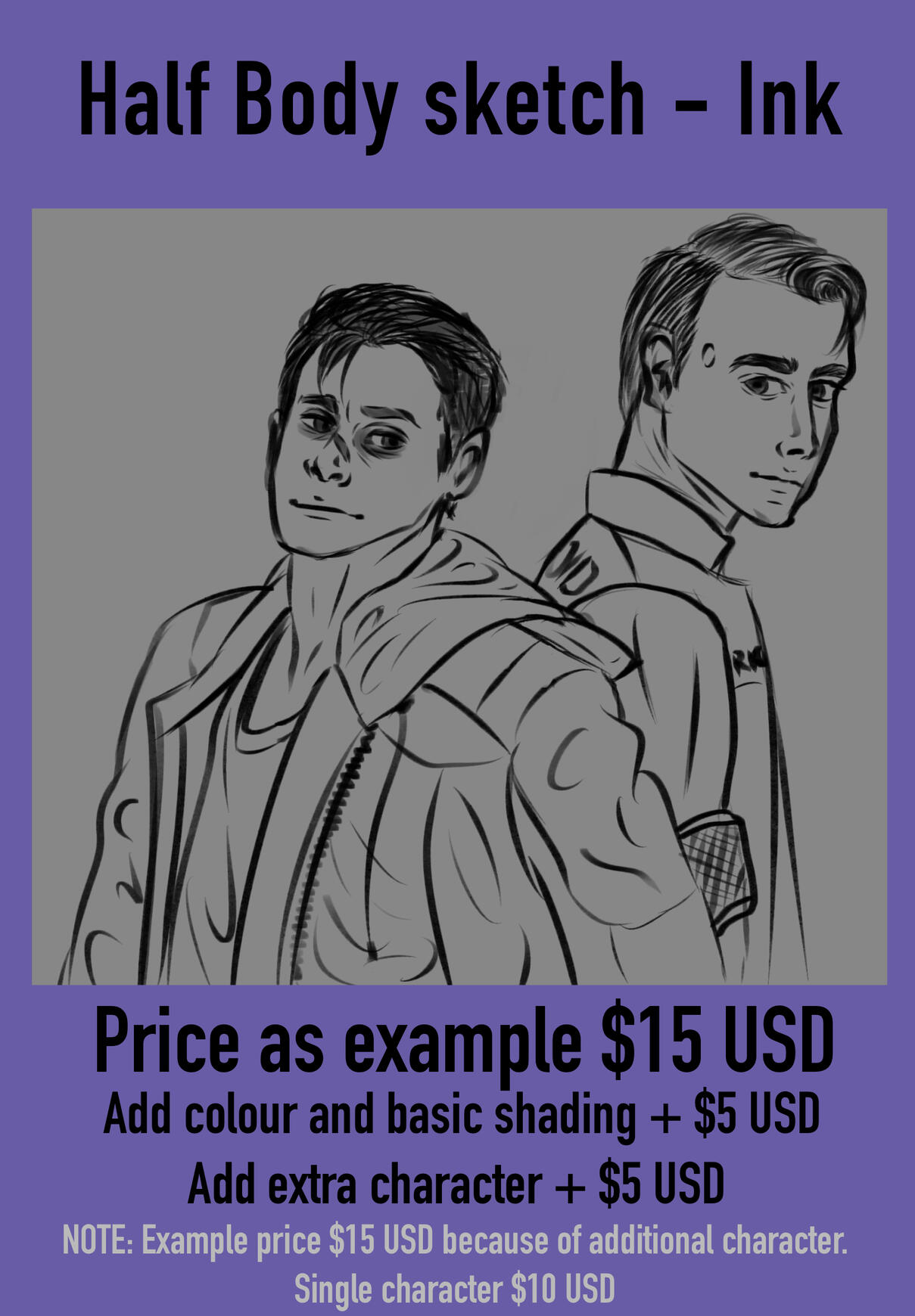 Half body sketch Ink